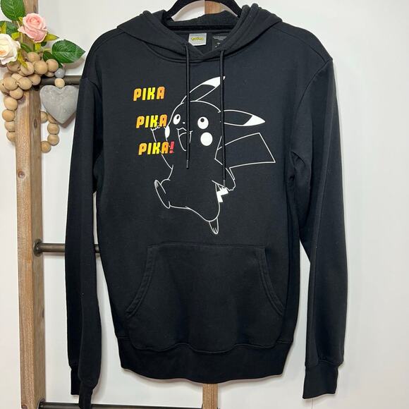 Pokemon Mens Long Sleeve Black Sweatshirt Hoodie Size Small - Picture 3 of 6